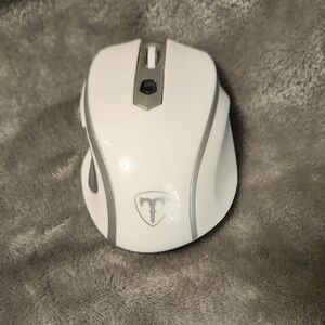 White and Gray Wireless Mouse